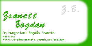 zsanett bogdan business card